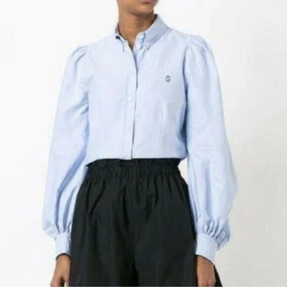 Marc Jacobs Light Blue Button-Down Puff Sleeve Shirt